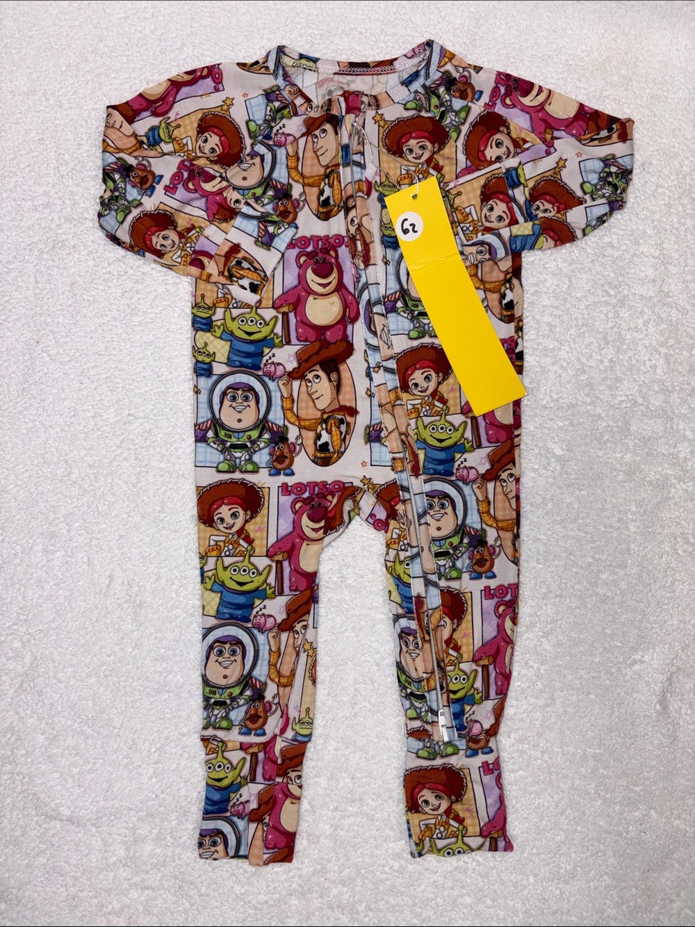 Toy Story bamboo Kids Character Zip-Front sleeper Pajamas new 0/3m